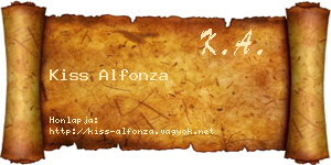 Kiss Alfonza névjegykártya